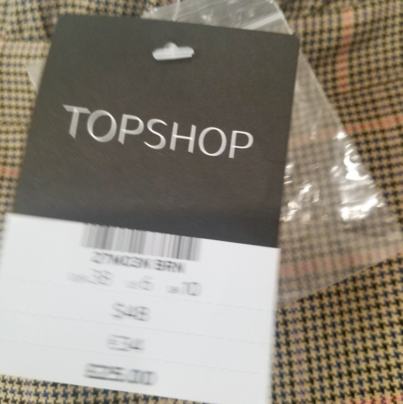 Topshop Checkered Paperbag waist skirt size 6 - Picture 11 of 13